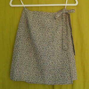 Colour Eighteen Brown and Cream Wrap Mini-Skirt, size 4